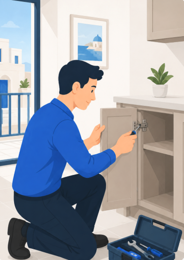 Minor cabinet and hinge repair
