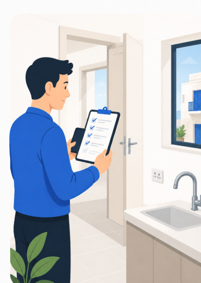 Property inspection with checklist and phone